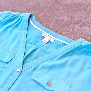 Nautica turquoise blue long sleeve buttoned blouse - Women's size XS
